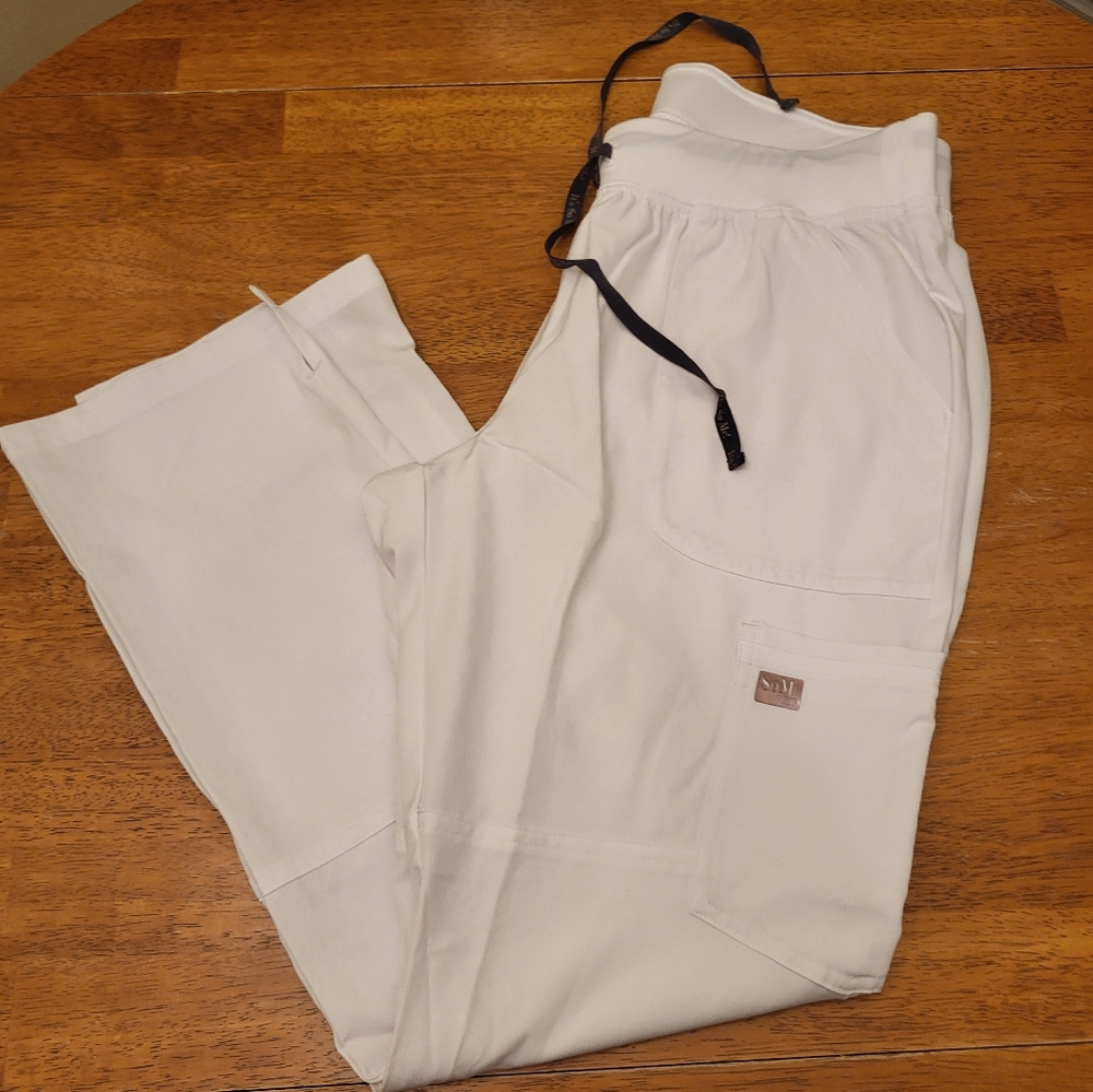 White SoMi Scrub Pants, Large